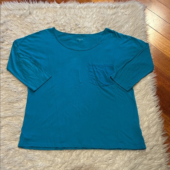 Old Navy Tops - Garnet Hill Teal‎ Quarter Sleeve Soft Cotton Shirt